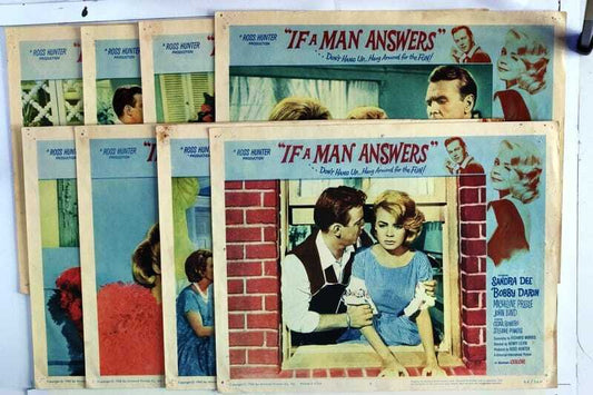 ORIGINAL LOBBY CARDS - IF A MAN ANSWERS - 1962 - set of 8