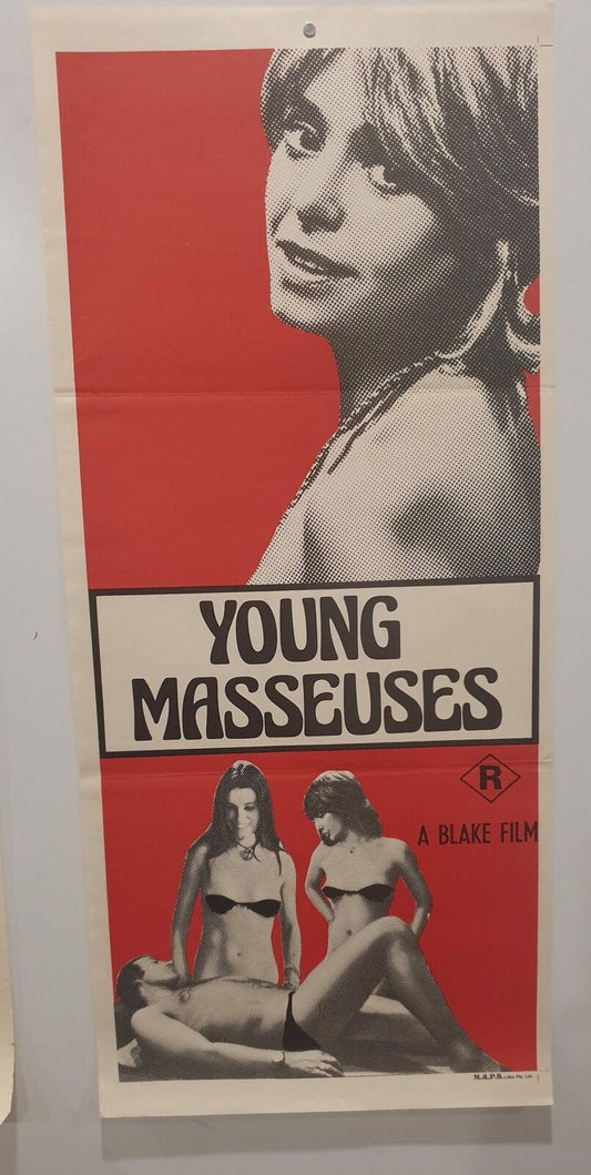 ORIGINAL DAYBILL MOVIE POSTER - YOUNG MASSEUSES - ADULT