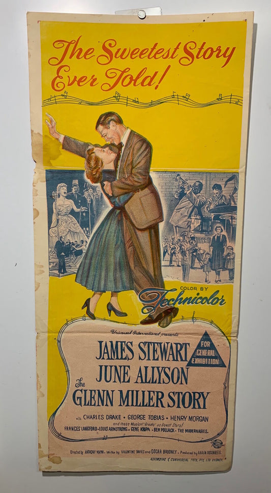 ORIGINAL DAYBILL MOVIE POSTER - THE GLENN MILLER STORY -  1954