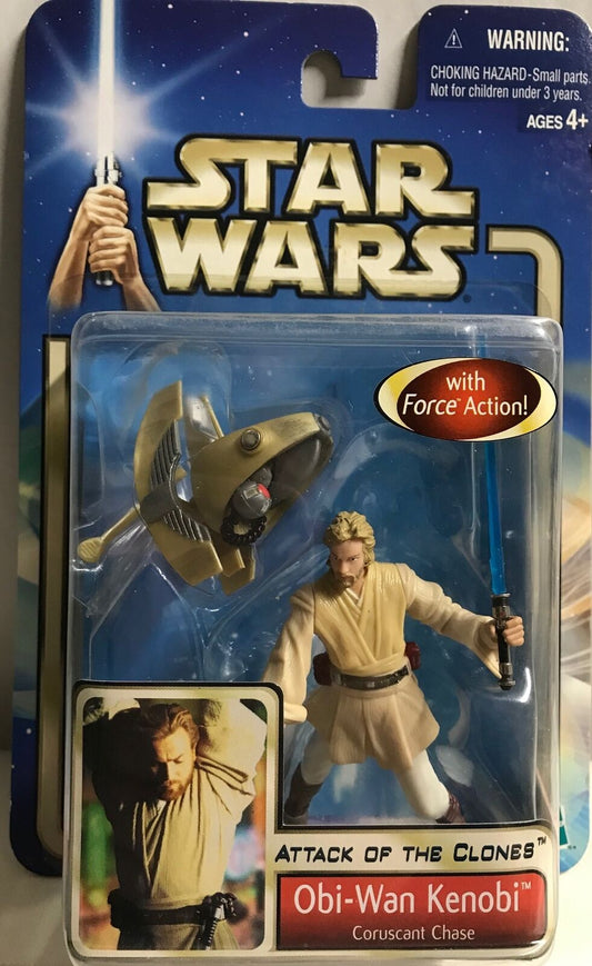 STAR WARS - HASBRO - AOTC - OBI-WAN KENOBI - "CORUSCANT CHASE" - with Lightsaber