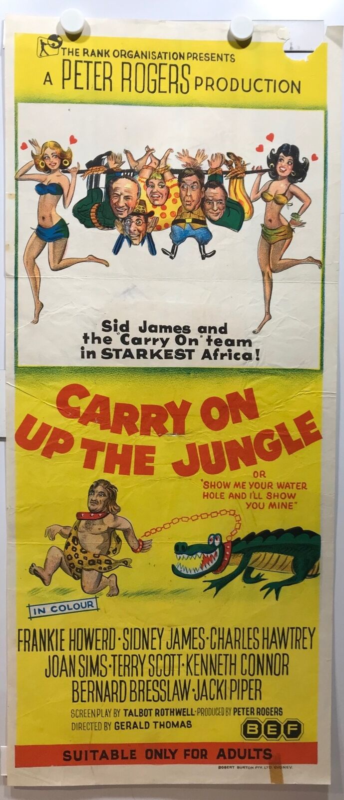 ORIGINAL DAYBILL MOVIE POSTER - CARRY ON UP THE JUNGLE