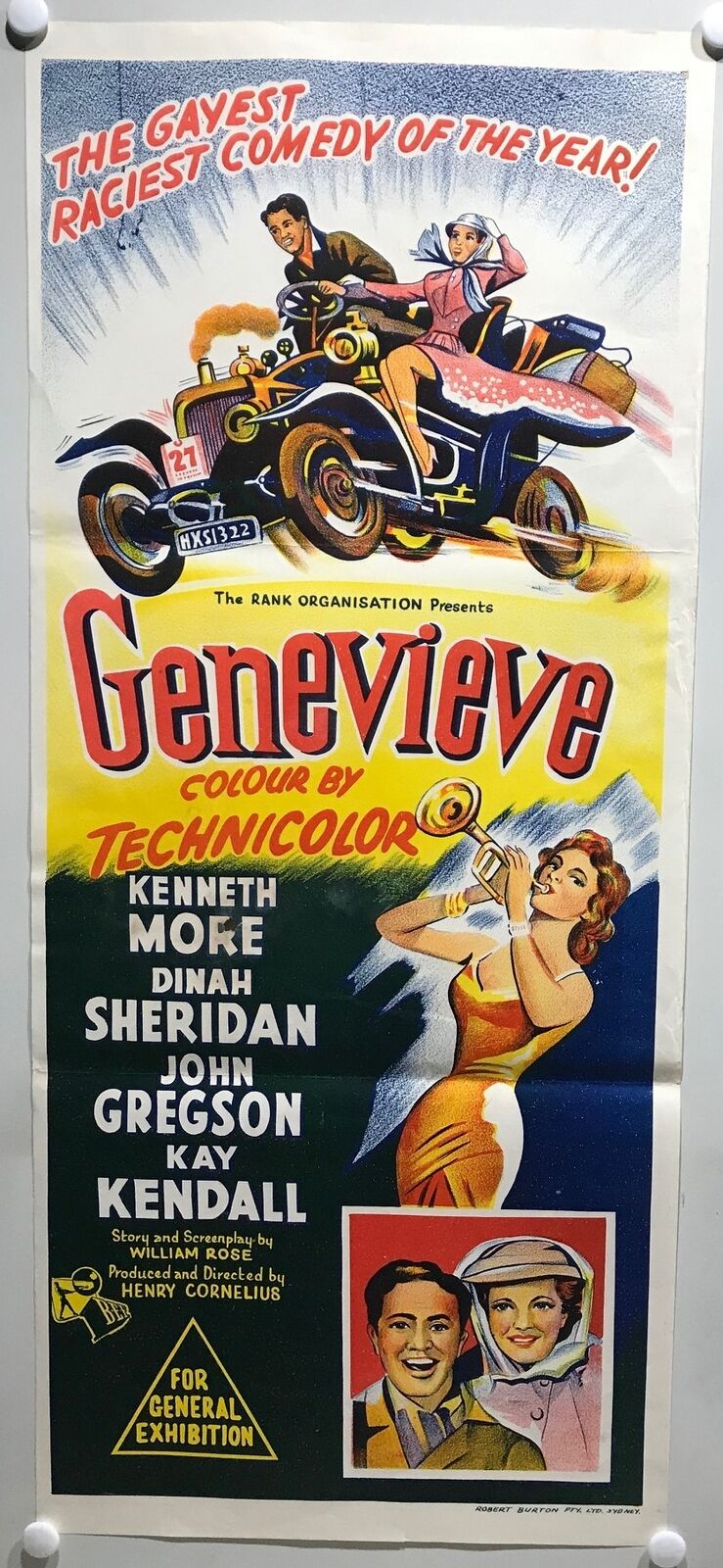 ORIGINAL DAYBILL MOVIE POSTER - GENEVIEVE