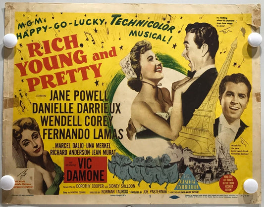 ORIGINAL LOBBY CARDS - RICH, YOUNG AND PRETTY - 1951 - set of 8