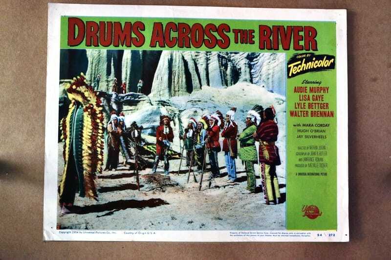 ORIGINAL LOBBY CARD - DRUMS ACROSS THE RIVER - 1954 - title card