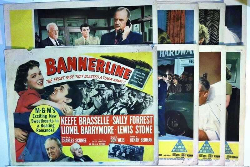 ORIGINAL LOBBY CARDS - BANNERLINE - 1951 - set of 8