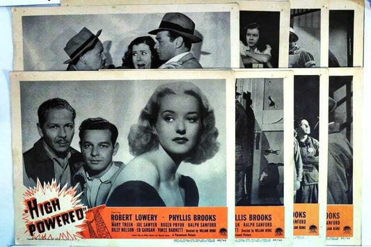 ORIGINAL LOBBY CARDS - HIGH POWERED - 1945 - set of 8
