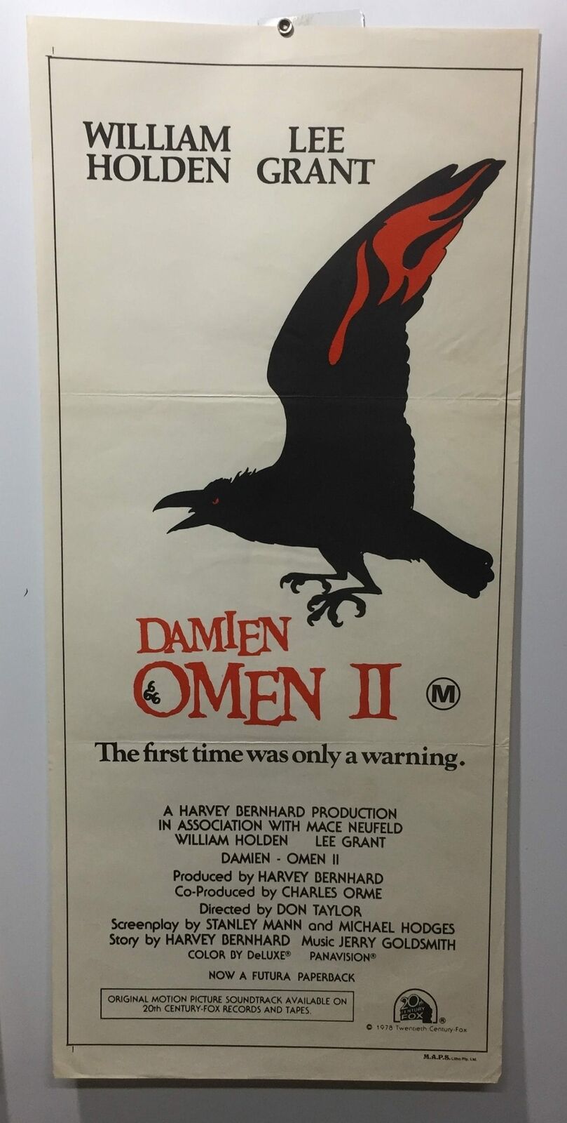 ORIGINAL DAYBILL MOVIE POSTER - DAMIEN OMEN II