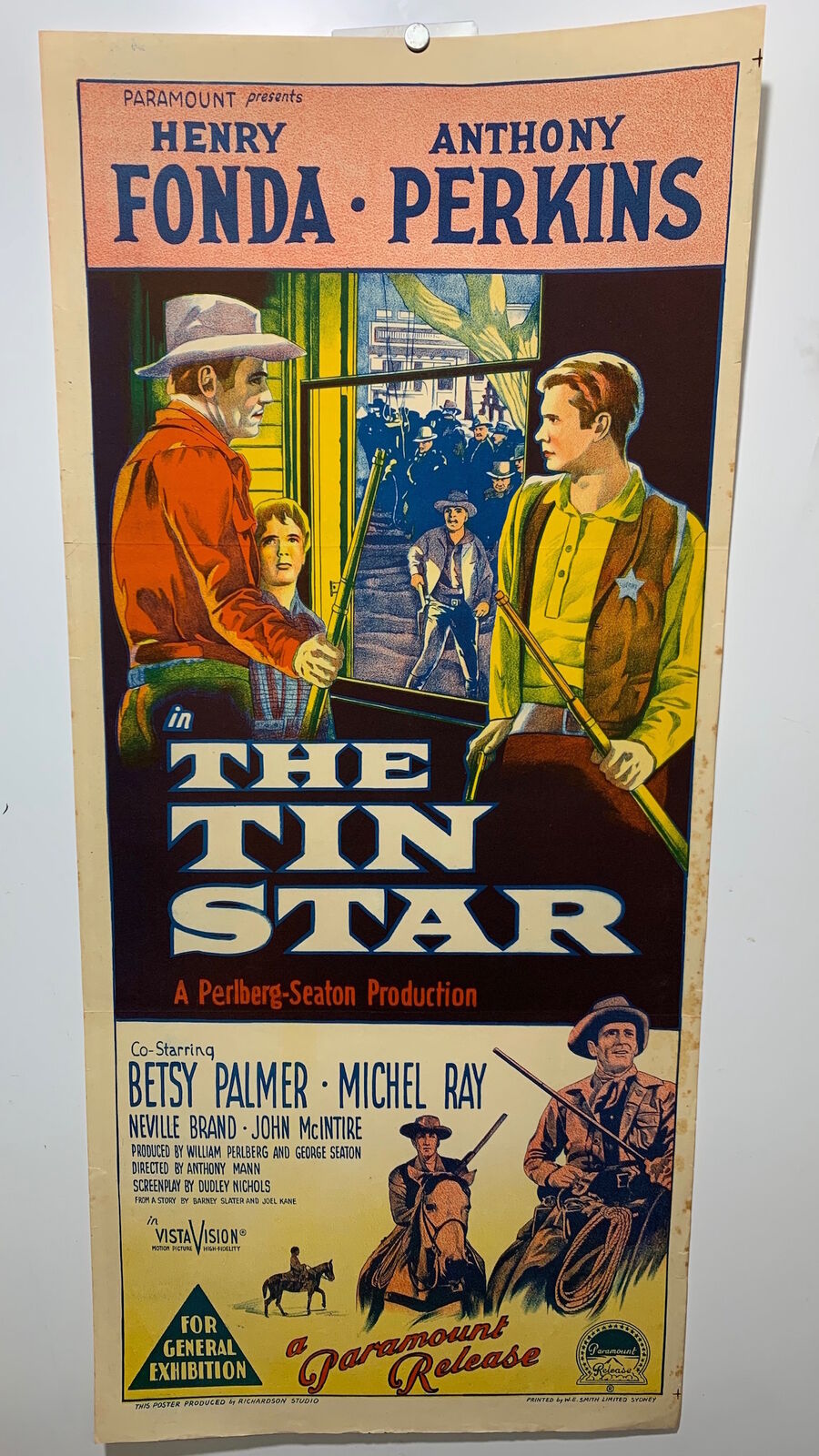 ORIGINAL DAYBILL MOVIE POSTER - THE TIN STAR - 1957 - Richardson Studio