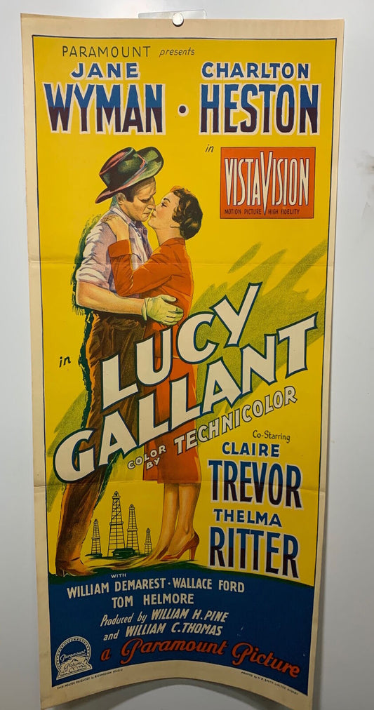 ORIGINAL DAYBILL MOVIE POSTER - LUCY GALLANT - 1955 - Richardson Studio