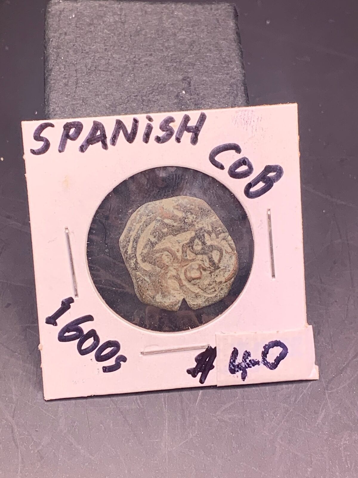 1600s COLONIAL SPANISH COB COINAGE SHIELD OR CROSS ANTIQUE