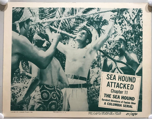 ORIGINAL SERIAL LOBBY CARD - THE SEA HOUND - 1947 - Ch 11 "Sea Hound Attacked...