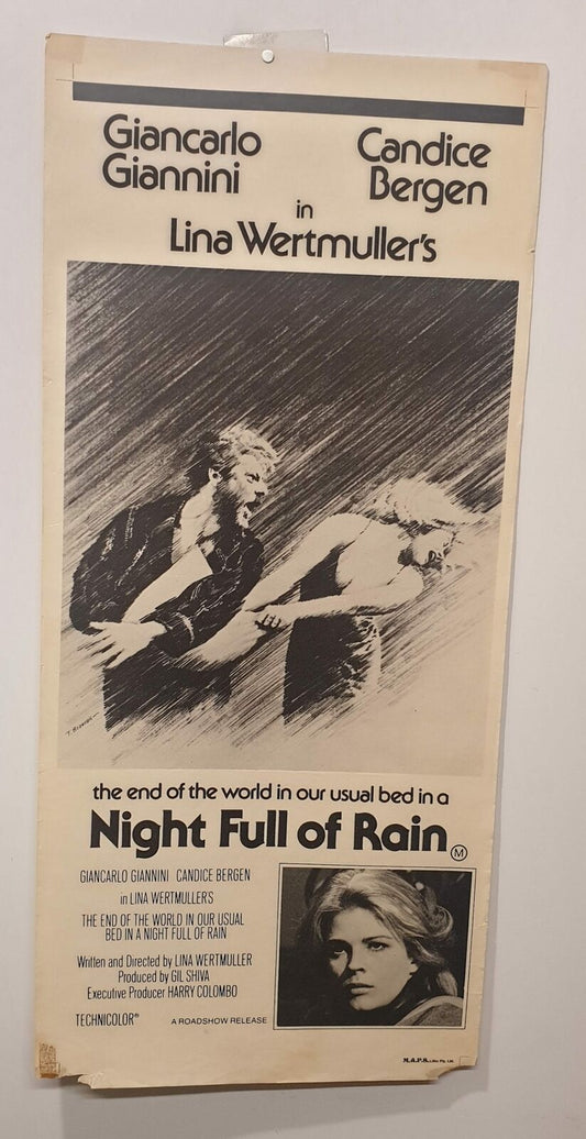 ORIGINAL DAYBILL MOVIE POSTER - NIGHT FULL OF RAIN - 1978