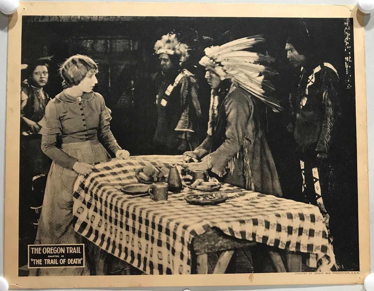 ORIGINAL SERIAL LOBBY CARD - THE OREGON TRAIL - 1923 - Ch 13 " The Trail of D...