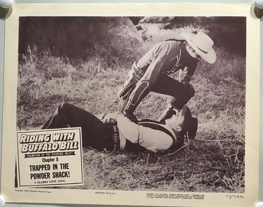 ORIGINAL SERIAL LOBBY CARD - RIDING WITH BUFFALO BILL (b) - 1954 - Ch 8 "Trap...