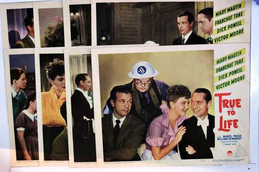 ORIGINAL LOBBY CARDS - TRUE TO LIFE - 1943 - set of 8