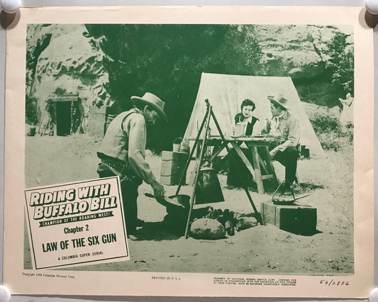 ORIGINAL SERIAL LOBBY CARD - RIDING WITH BUFFALO BILL (d) - 1954 - Ch 2 "Law ...