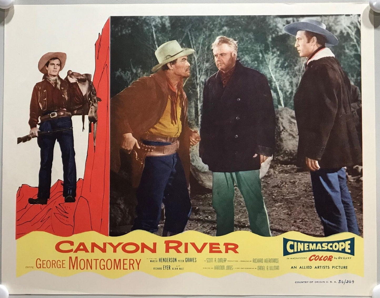 ORIGINAL LOBBY CARDS - CANYON RIVER - 1956 - set of 8