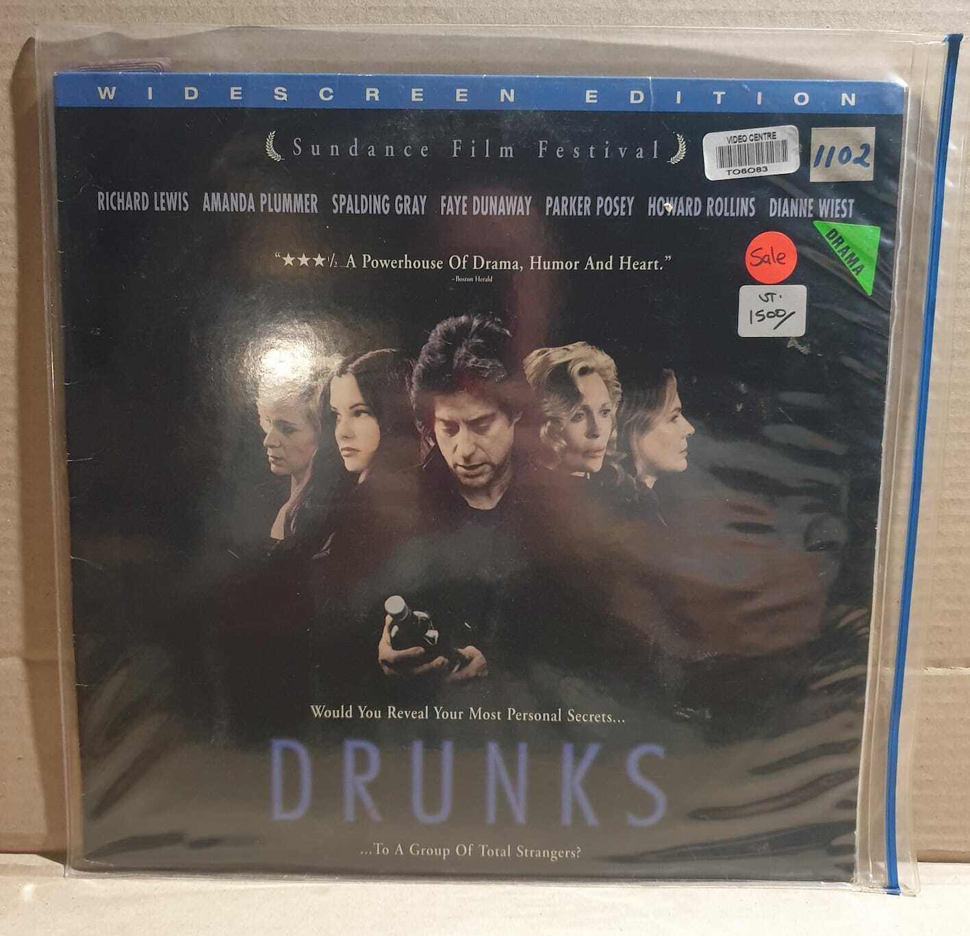 LASERDISC MOVIE - DRUNKS - Richard Lewis, Amanda Plummer, Spalding Gray, Faye...