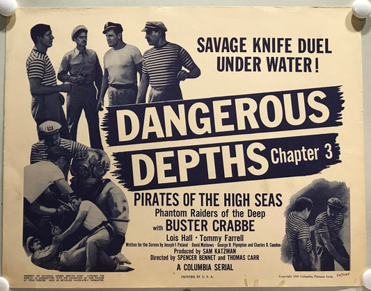 ORIGINAL SERIAL LOBBY CARD - PIRATES OF THE HIGH SEAS (a) - 1950 - Ch 3 Title...