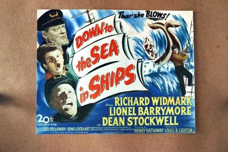 ORIGINAL LOBBY CARD - DOWN TO THE SEA IN SHIPS - 1949 - title card