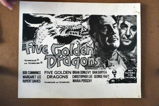 ORIGINAL LOBBY CARD - FIVE GOLDEN DRAGONS - 1967 - title card