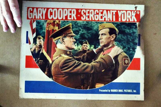 ORIGINAL LOBBY CARD - SERGEANT YORK - 1941 key card -  Gary Cooper, Walter Brennan, Joan Leslie