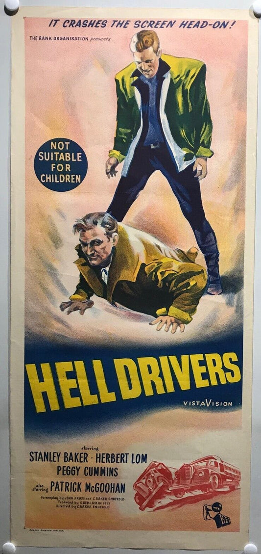 ORIGINAL DAYBILL MOVIE POSTER - HELL DRIVERS