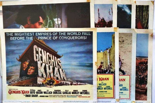 ORIGINAL LOBBY CARDS - GENGHIS KHAN - 1965 - set of 8