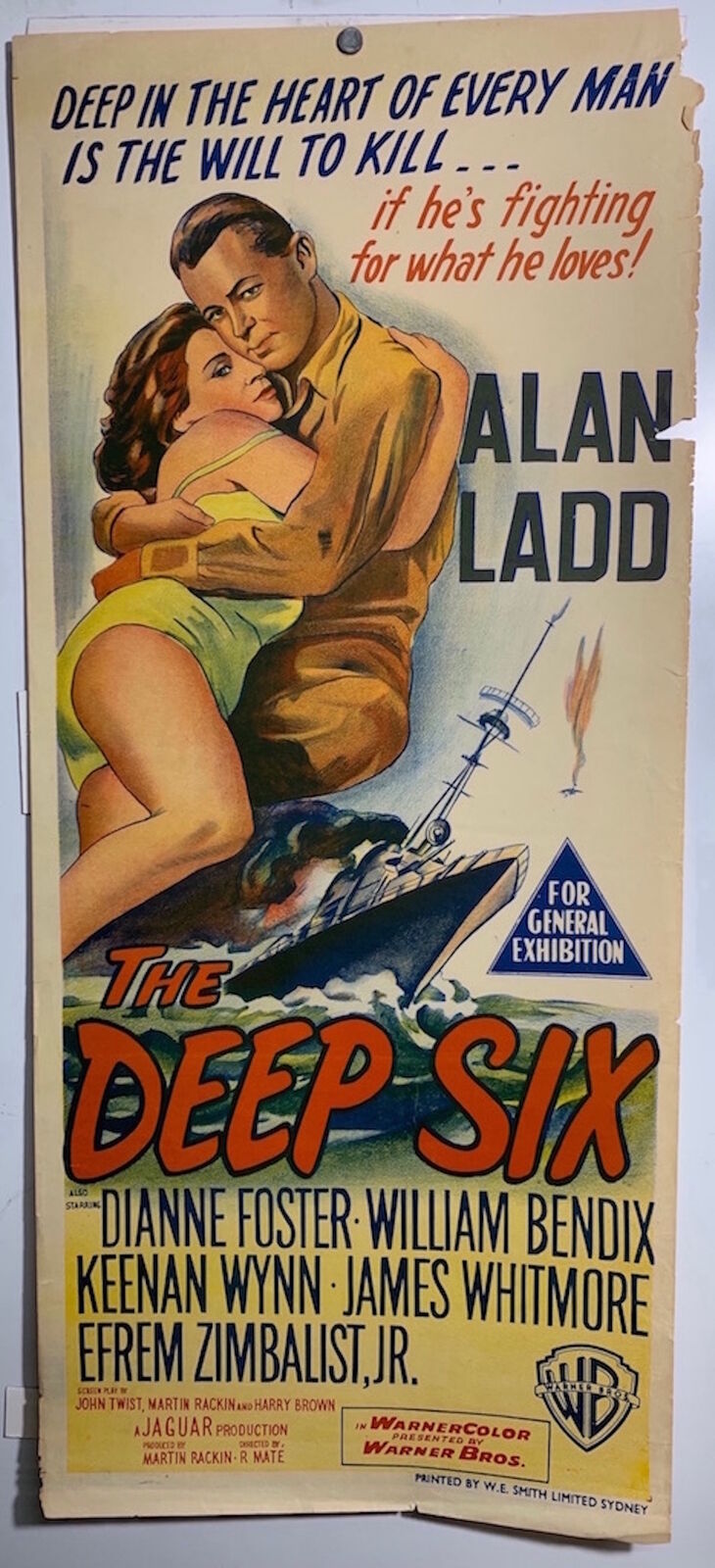 ORIGINAL DAYBILL MOVIE POSTER - THE DEEP SIX