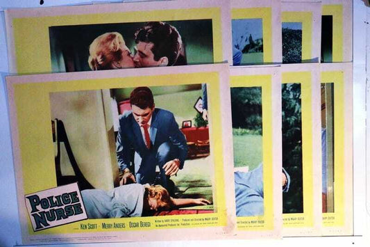 ORIGINAL LOBBY CARDS - POLICE NURSE - 1963 - set of 8