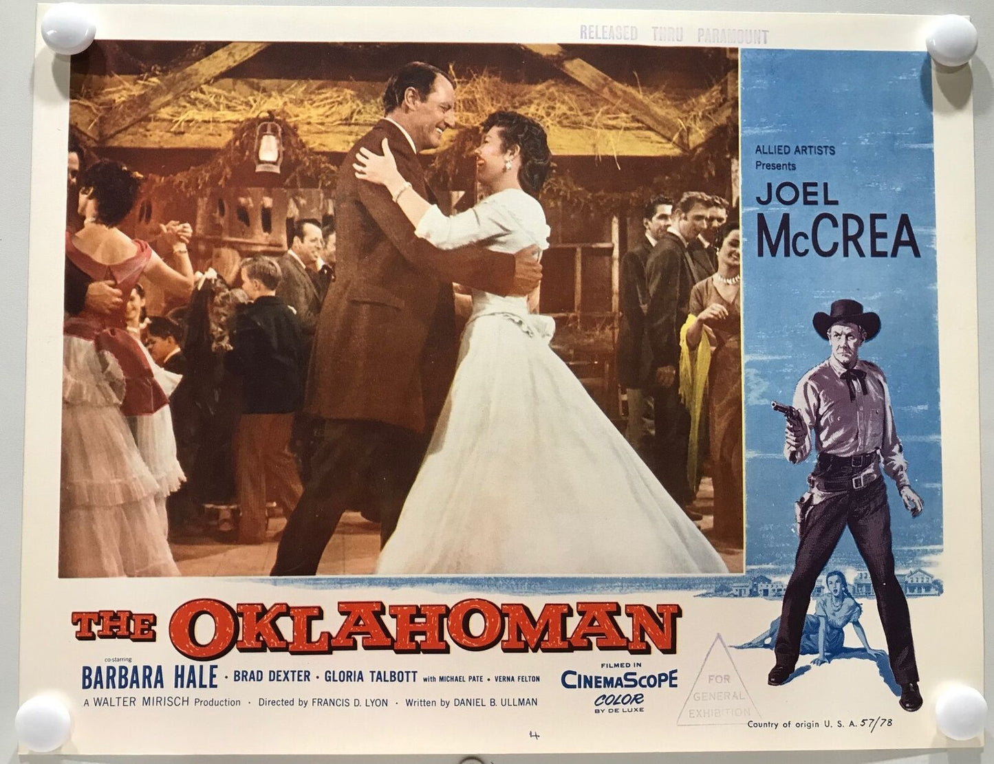 ORIGINAL LOBBY CARDS - THE OKLAHOMAN - 1957 - set of 8