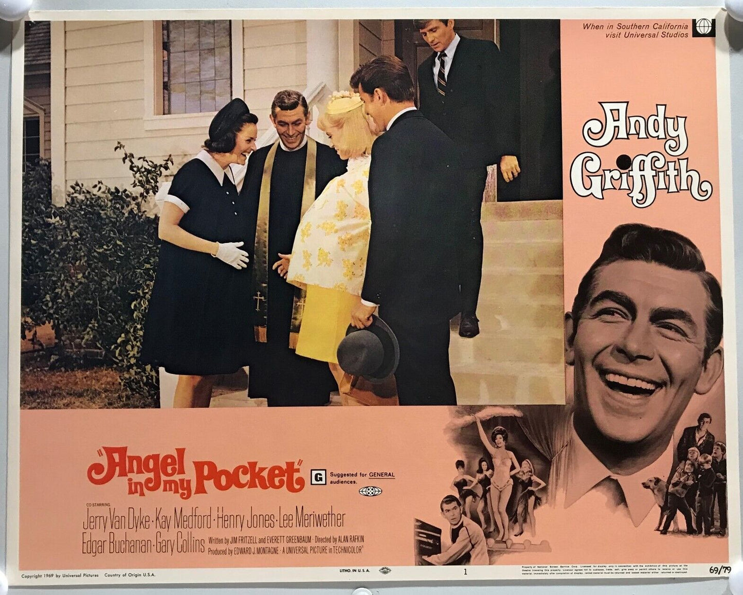 ORIGINAL LOBBY CARDS - ANGEL IN MY POCKET - 1969 - set of 8