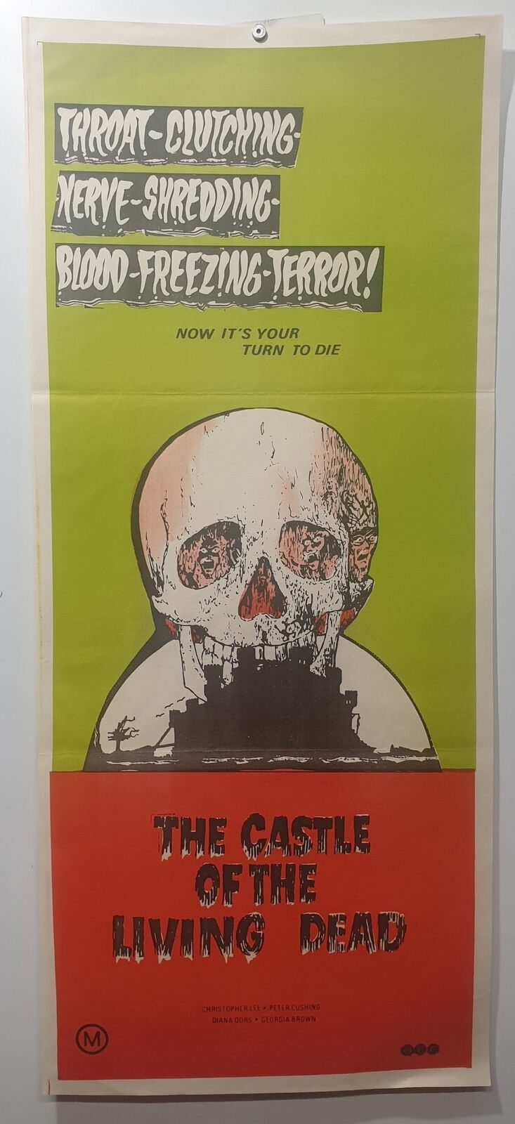 ORIGINAL DAYBILL MOVIE POSTER - THE CASTLE OF THE LIVING DEAD - HORROR