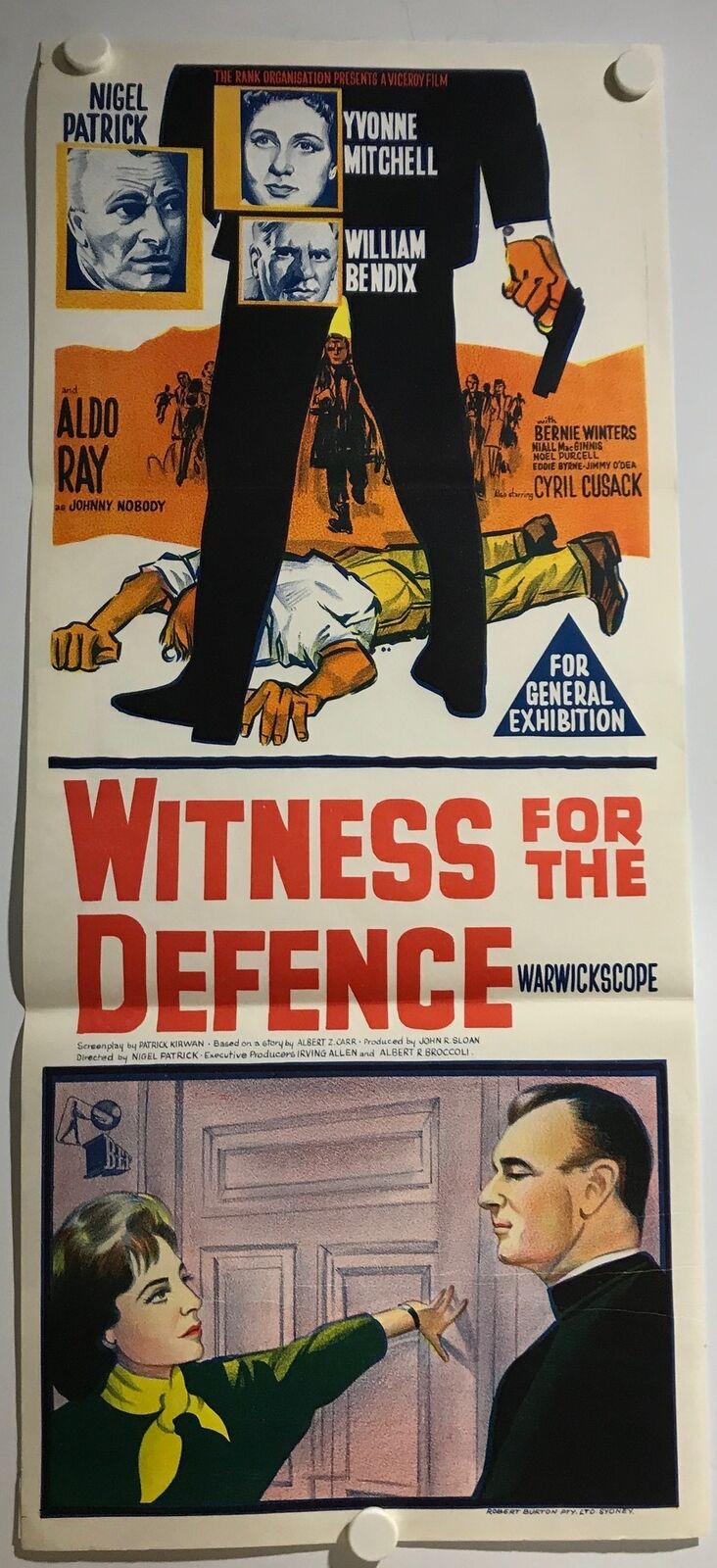 ORIGINAL DAYBILL MOVIE POSTER - WITNESS FOR THE DEFENCE