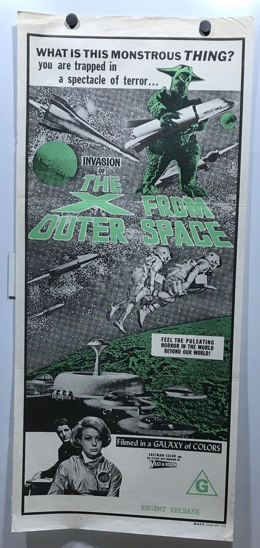 ORIGINAL DAYBILL MOVIE POSTER - INVASION OF THE X FROM OUTER SPACE