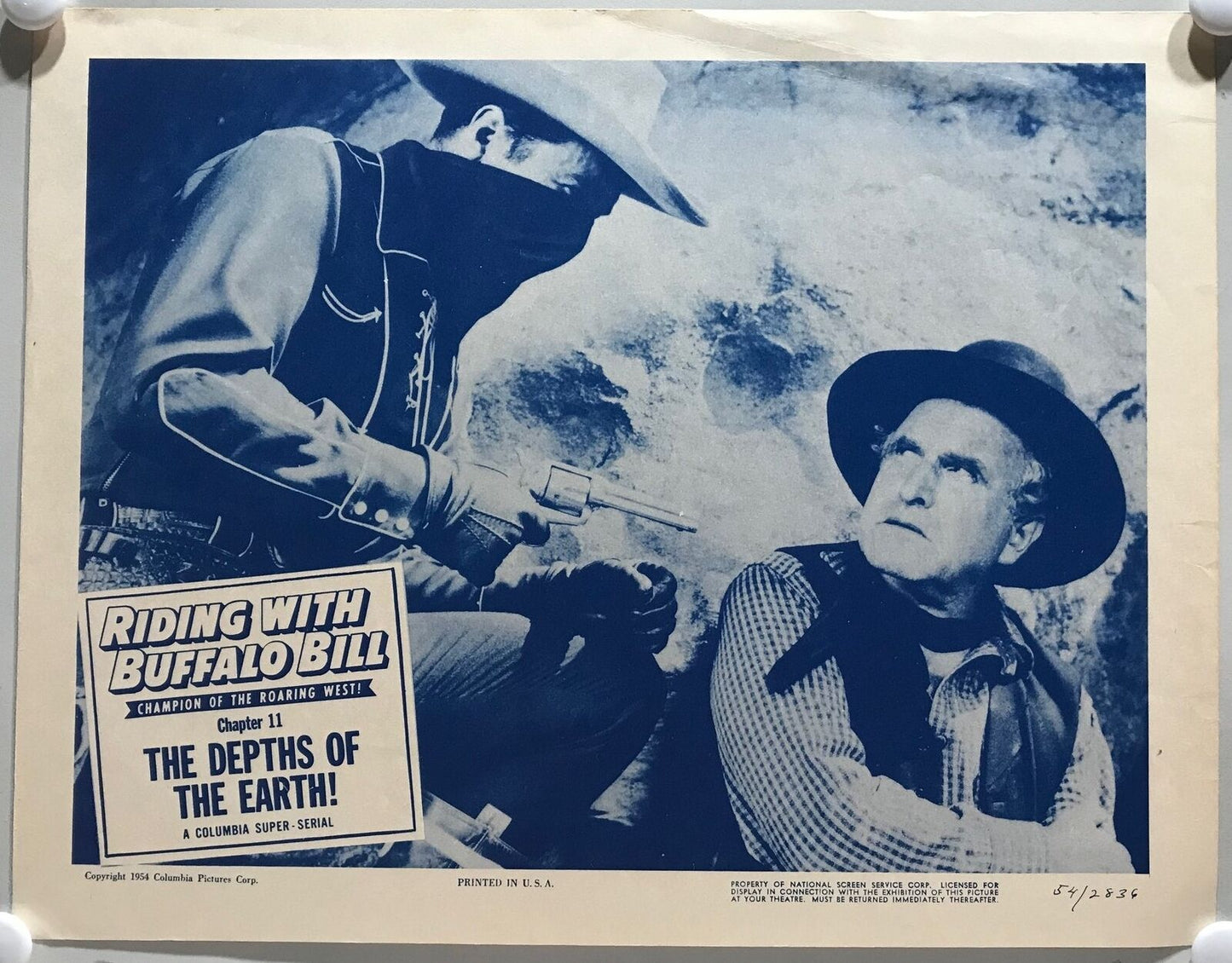 ORIGINAL SERIAL LOBBY CARD - RIDING WITH BUFFALO BILL (d) - 1954 - Ch 11 "The...