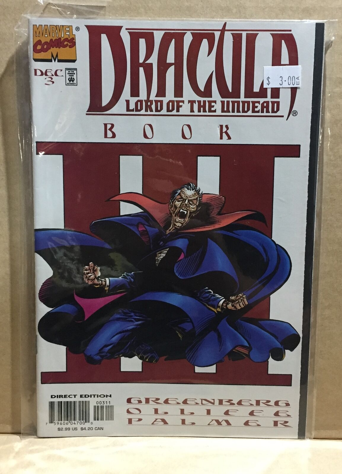 COMIC BOOK - DRACULA LORD OF UNDERGROUND 3 MARVEL