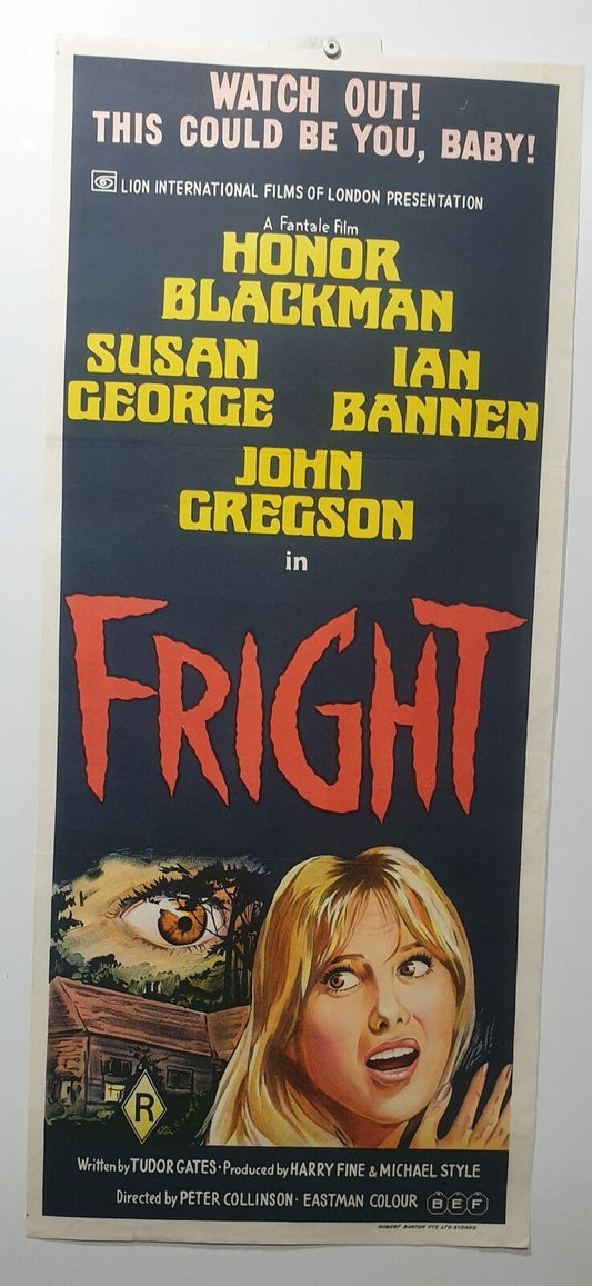 ORIGINAL DAYBILL MOVIE POSTER - FRIGHT - HORROR