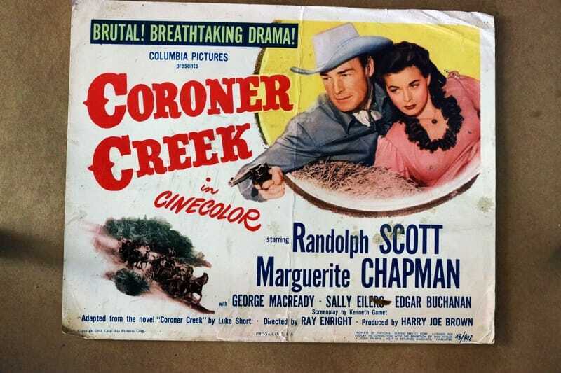 ORIGINAL LOBBY CARD - CORONER CREEK - 1948 - title card