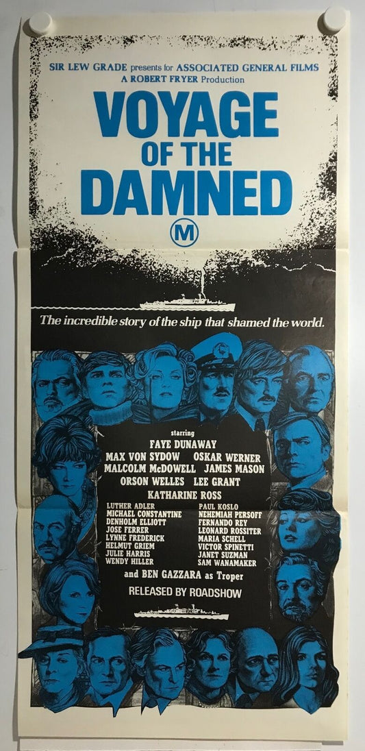 ORIGINAL DAYBILL MOVIE POSTER - VOYAGE OF THE DAMNED - 1976