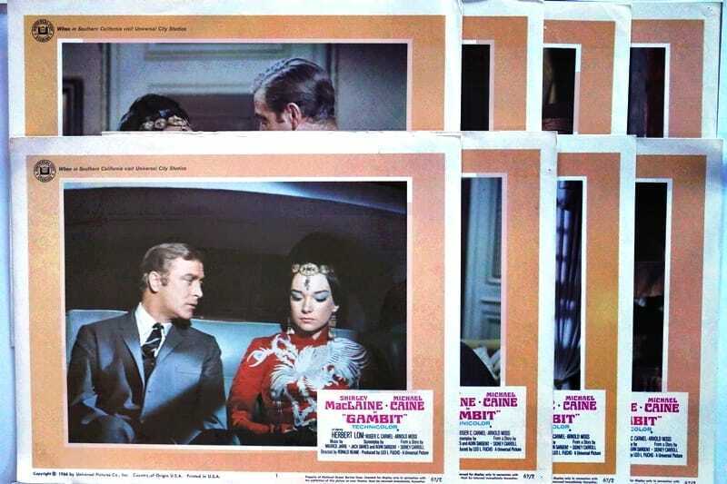 ORIGINAL LOBBY CARDS - GAMBIT - 1967 - set of 8