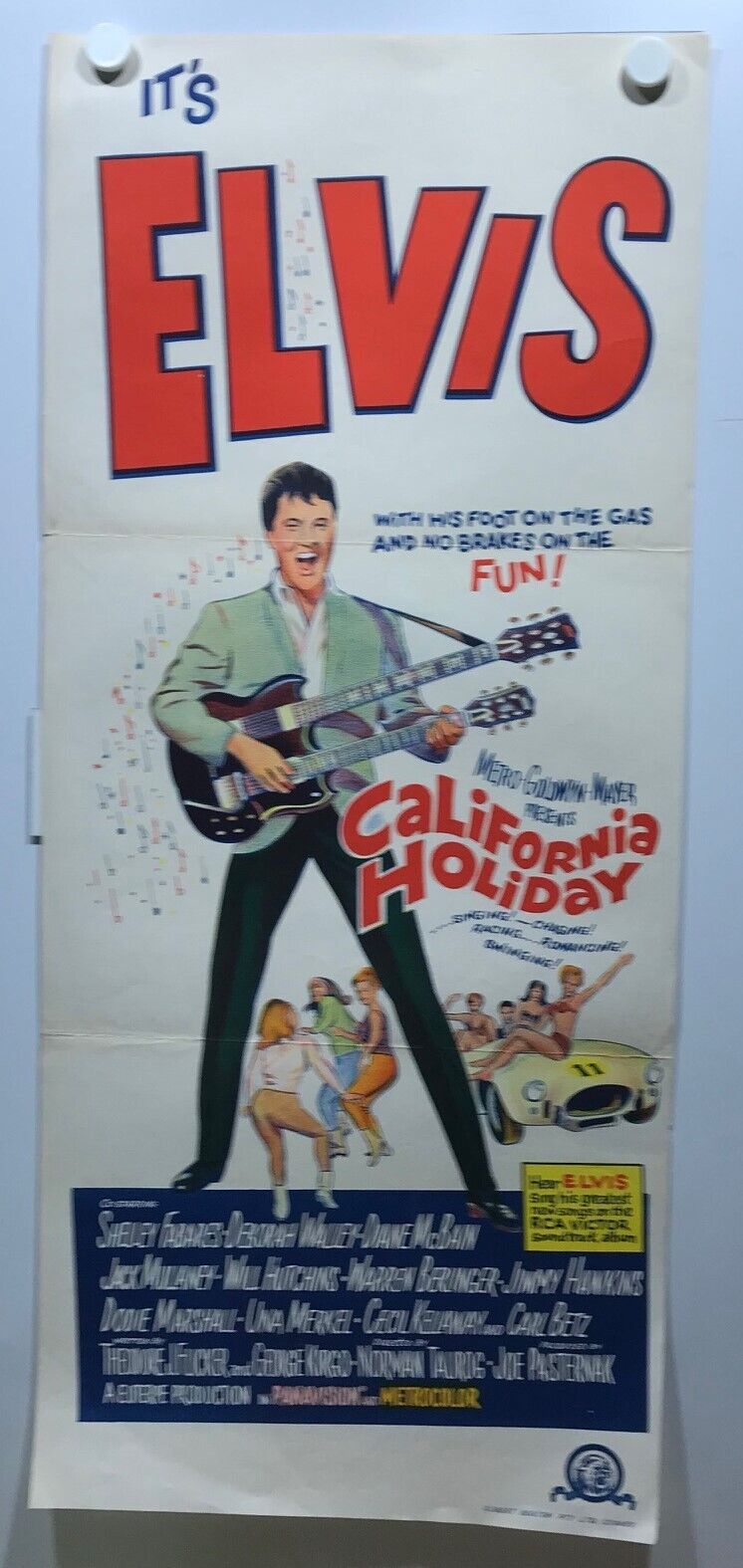 ORIGINAL DAYBILL MOVIE POSTER - CALIFORNIA HOLIDAY - 1966