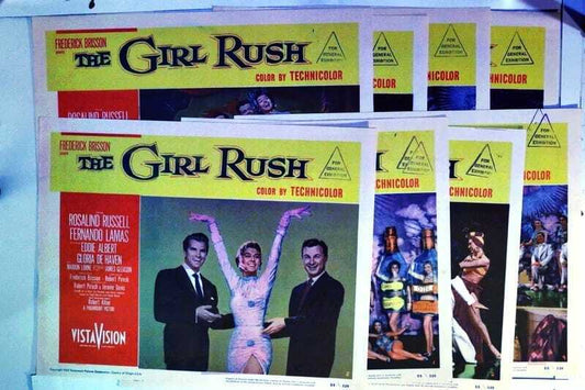 ORIGINAL LOBBY CARDS - THE GIRL RUSH - 1955 - set of 8