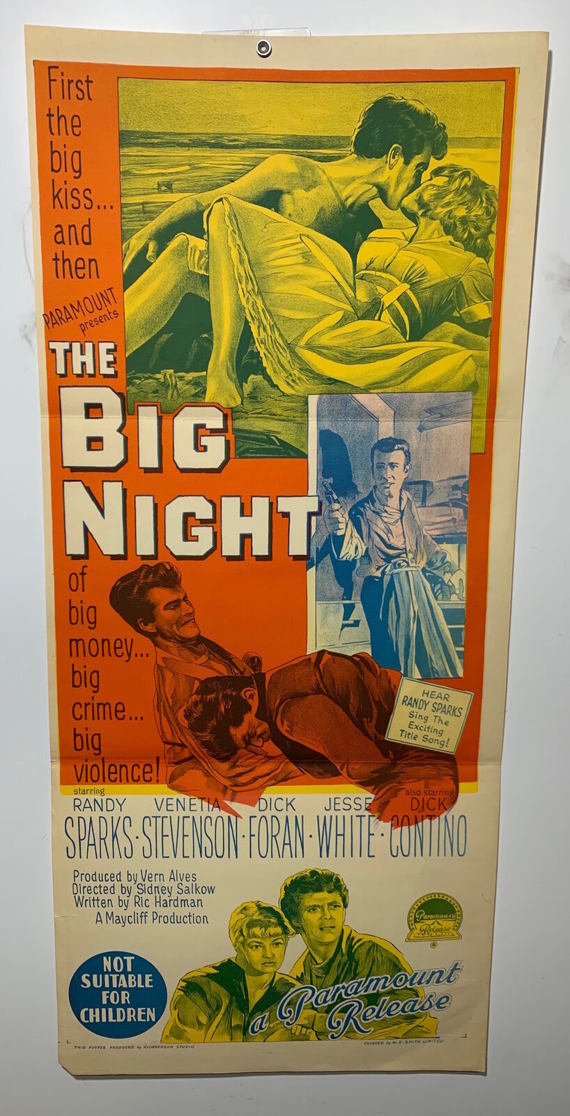 ORIGINAL DAYBILL MOVIE POSTER - THE BIG NIGHT - 1960 -  Richardson Studio