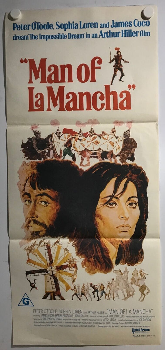 ORIGINAL DAYBILL MOVIE POSTER - MAN OF LA MANCHA (a) - 1972