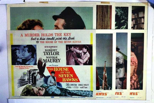 ORIGINAL LOBBY CARD - THE HOUSE OF THE SEVEN HAWKS - 1959 - set of 8