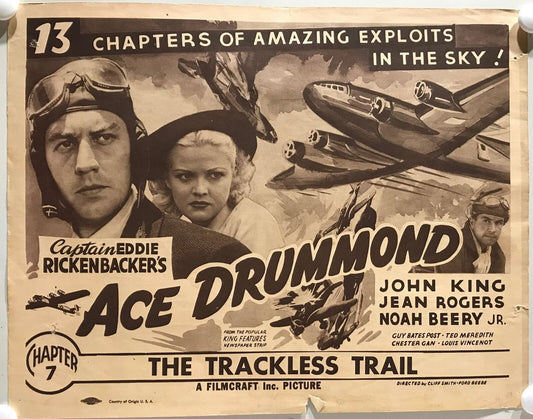ORIGINAL SERIAL LOBBY CARD - ACE DRUMMOND - 1936 - Ch 7 Title card