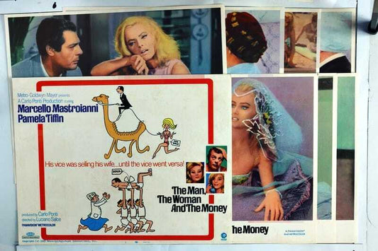 ORIGINAL LOBBY CARDS - THE MAN, THE WOMAN AND THE MONEY - 1968 - set of 8