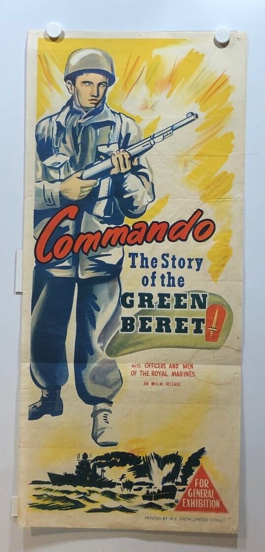 ORIGINAL DAYBILL MOVIE POSTER - COMMANDO - The Story of the Green Beret