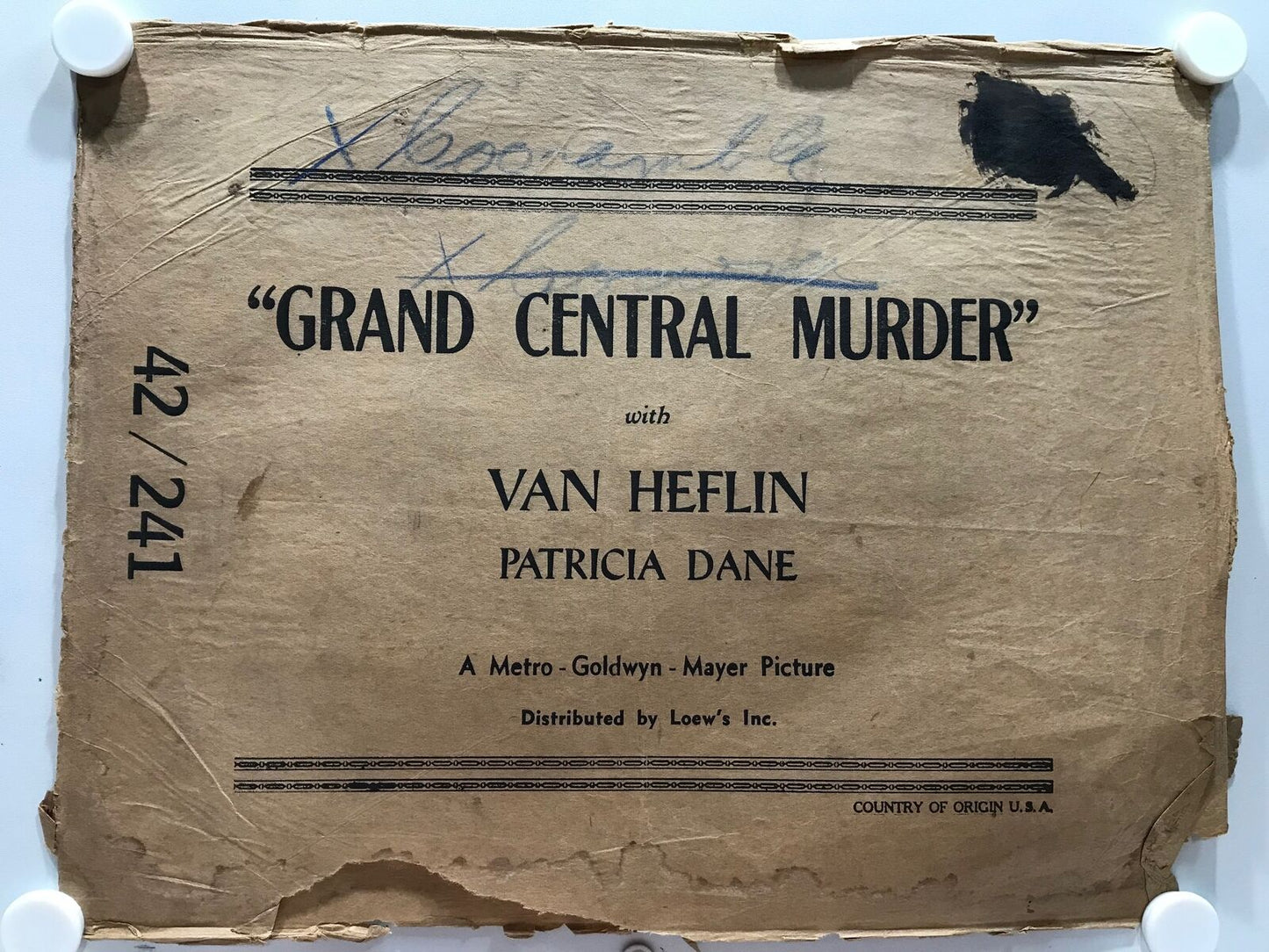 ORIGINAL LOBBY CARDS - GRAND CENTRAL MURDER - 1942 - set of 8